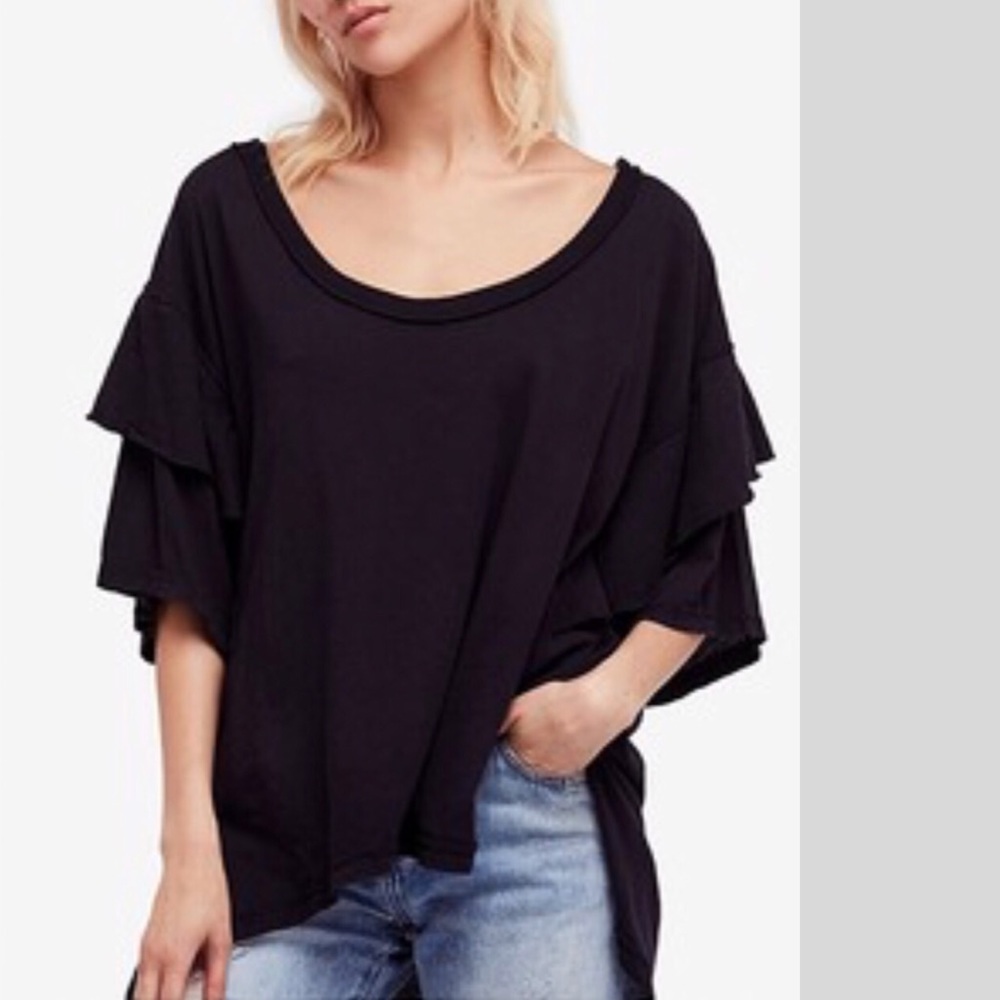 FREE PEOPLE Abracadabra Ruffle Tee NWT - Picture 1 of 2